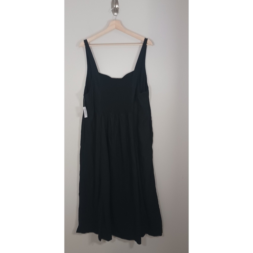 Old Navy Linen Blend Maxi Dress XXL Coastal Euro Summer Minimalist Pockets New